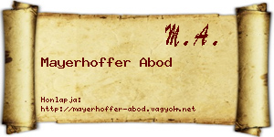 Mayerhoffer Abod névjegykártya